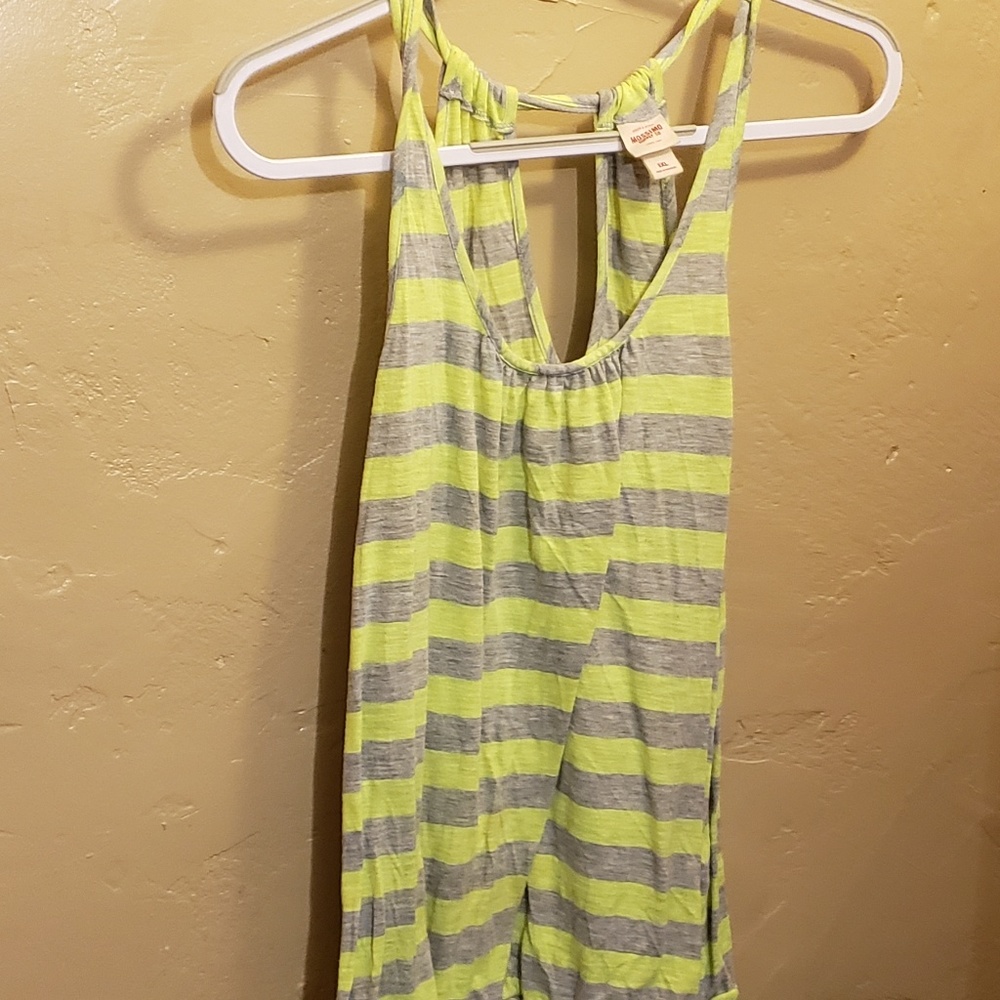 Women's mossimo neon and gray striped tank XL
